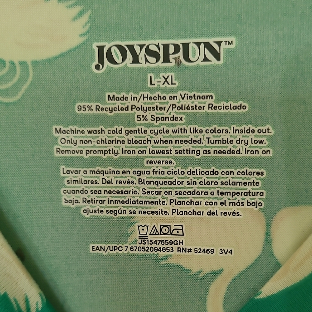 JOYSPUN Women's Shortsleeve Swan Print Sleepshirt with Pockets Sz L-XL - Picture 2 of 5